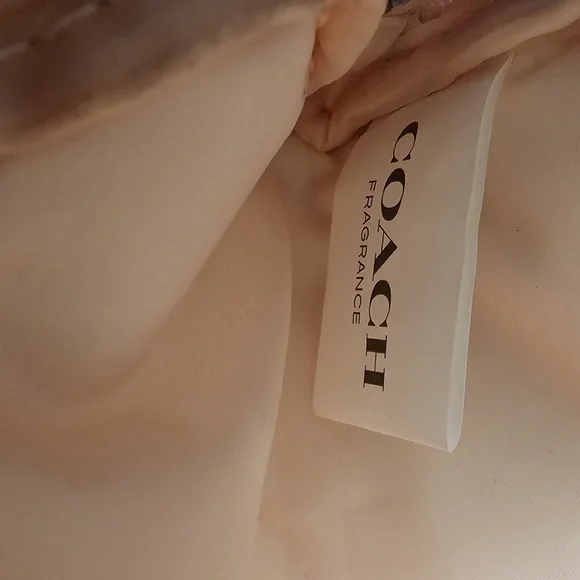 Coach Pink Shimmer zipper coin Pouch with Flower charm pull Rosegold NWOT - Picture 9 of 16